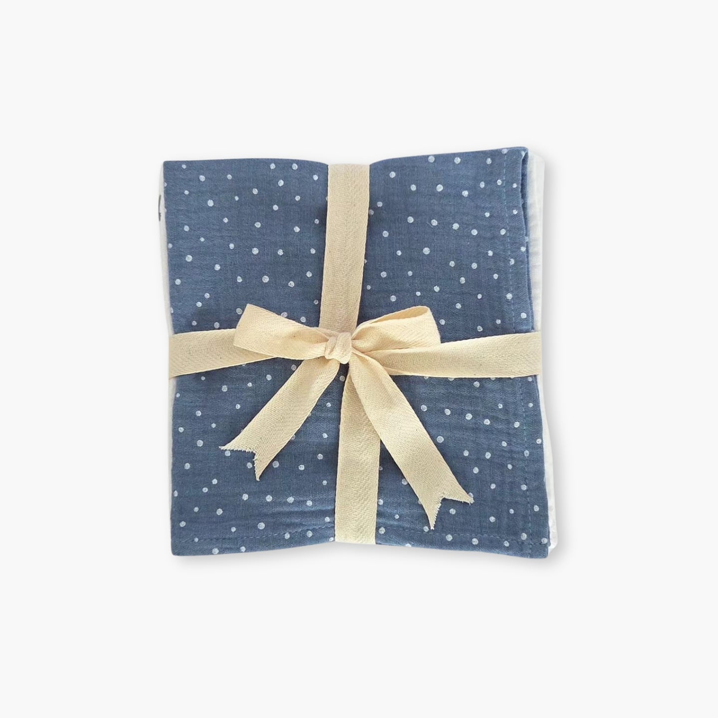 Set 3 prosoape muselina 35x35 pentru bebelusi ambalate cu panglica