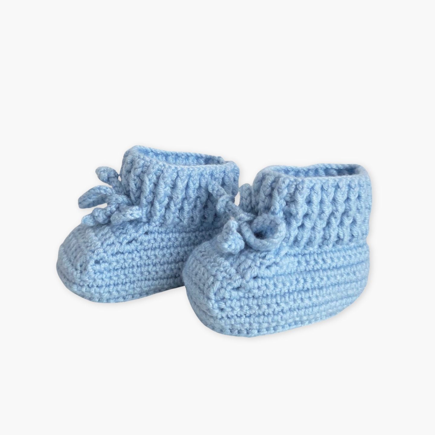 Botosei pentru bebe crosetati manual, culoare Baby Blue, incaltaminte moale si confortabila pentru nou-nascuti, realizati handmade de Misina’s Store