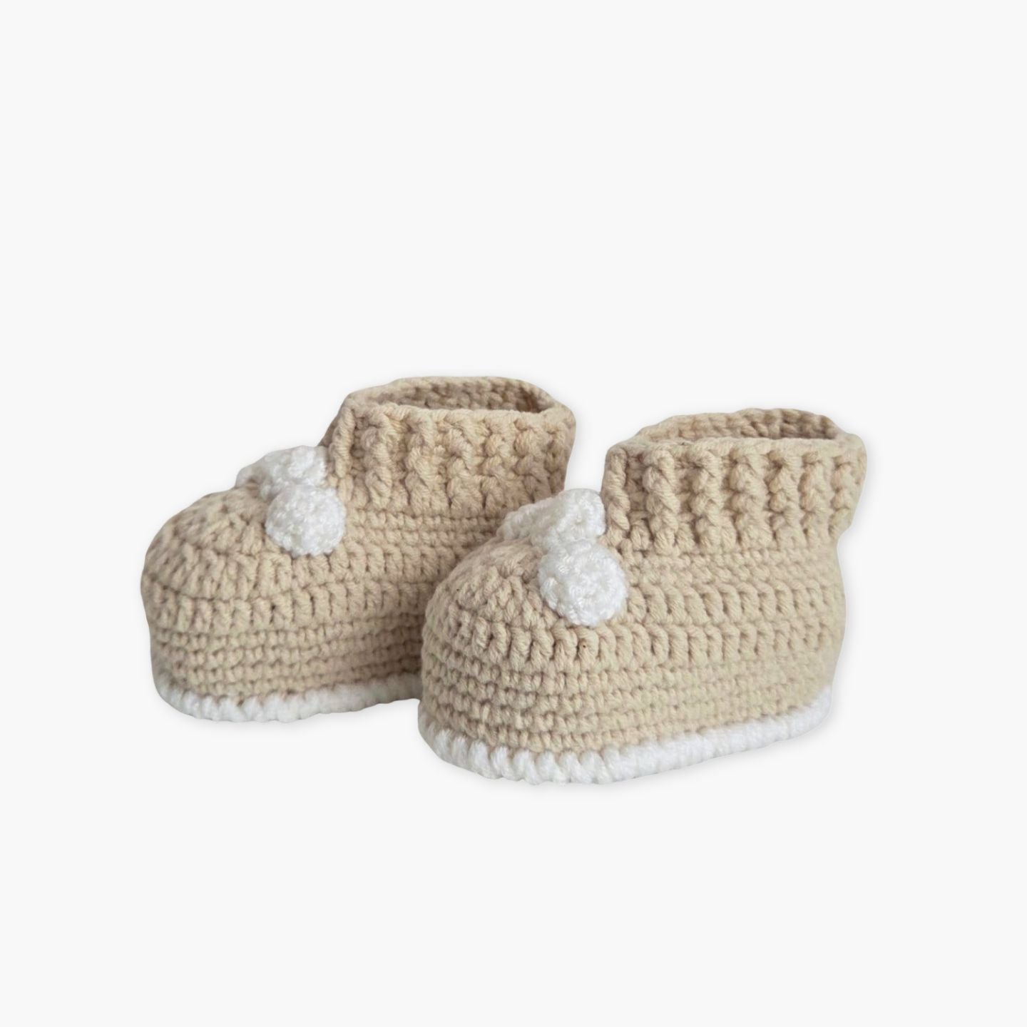 Botosei pentru bebe crosetati manual, culoare Beige, incaltaminte moale si confortabila pentru nou-nascuti, realizati handmade de Misina’s Store