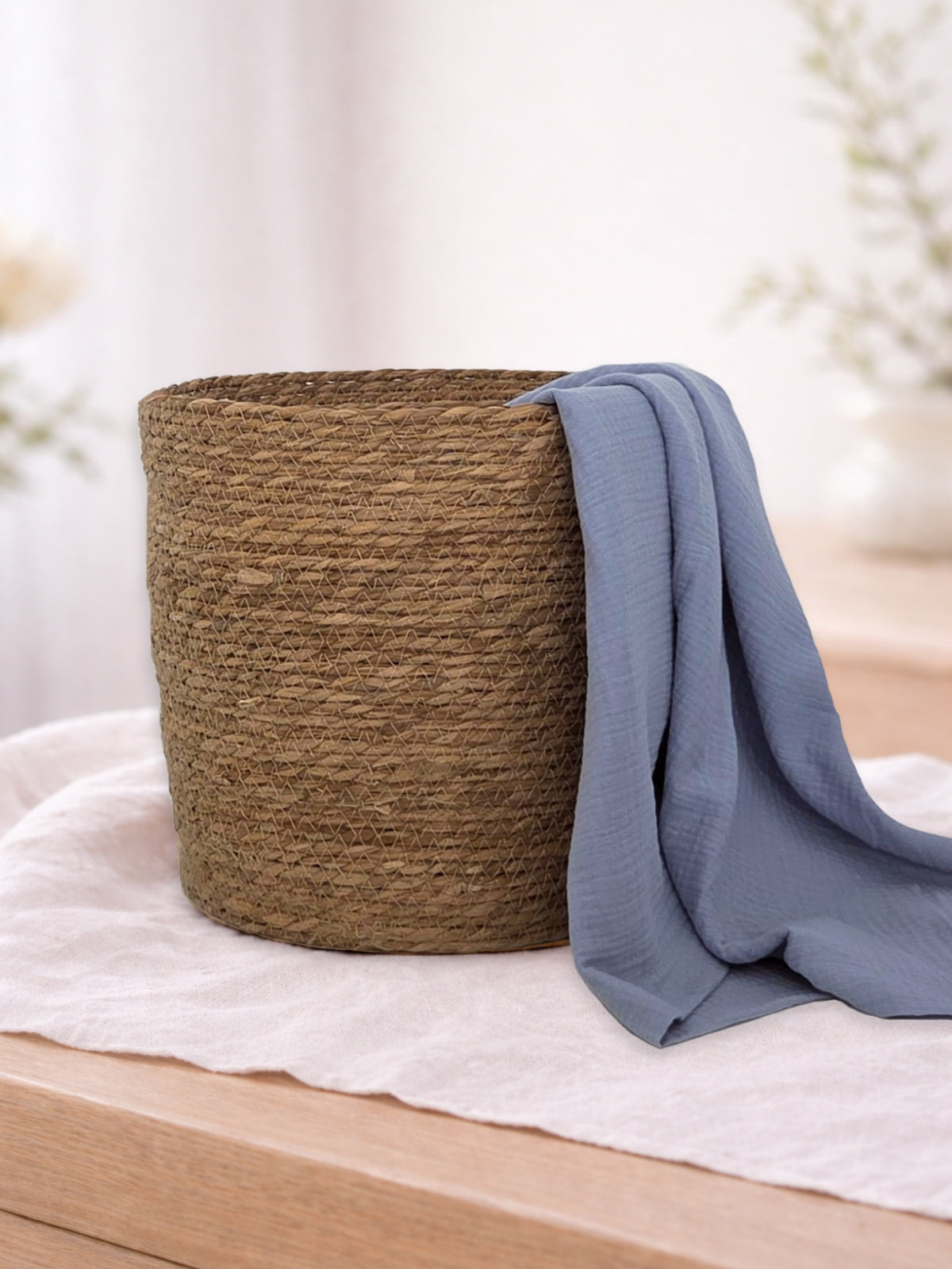 Muselina din bumbac 100% pentru bebelusi, culoare Baltique Blue