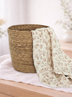 Muselina din bumbac 100% pentru bebelusi, model Bouquet Ecru