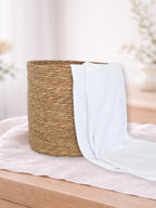 Muselina din bumbac 100% pentru bebelusi, model Dobby White