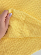 Detaliu muselina din bumbac 100% pentru bebelusi, model Uni Soft Yellow