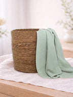 Muselina din bumbac 100% pentru bebelusi, culoare Uni Vintage Mint