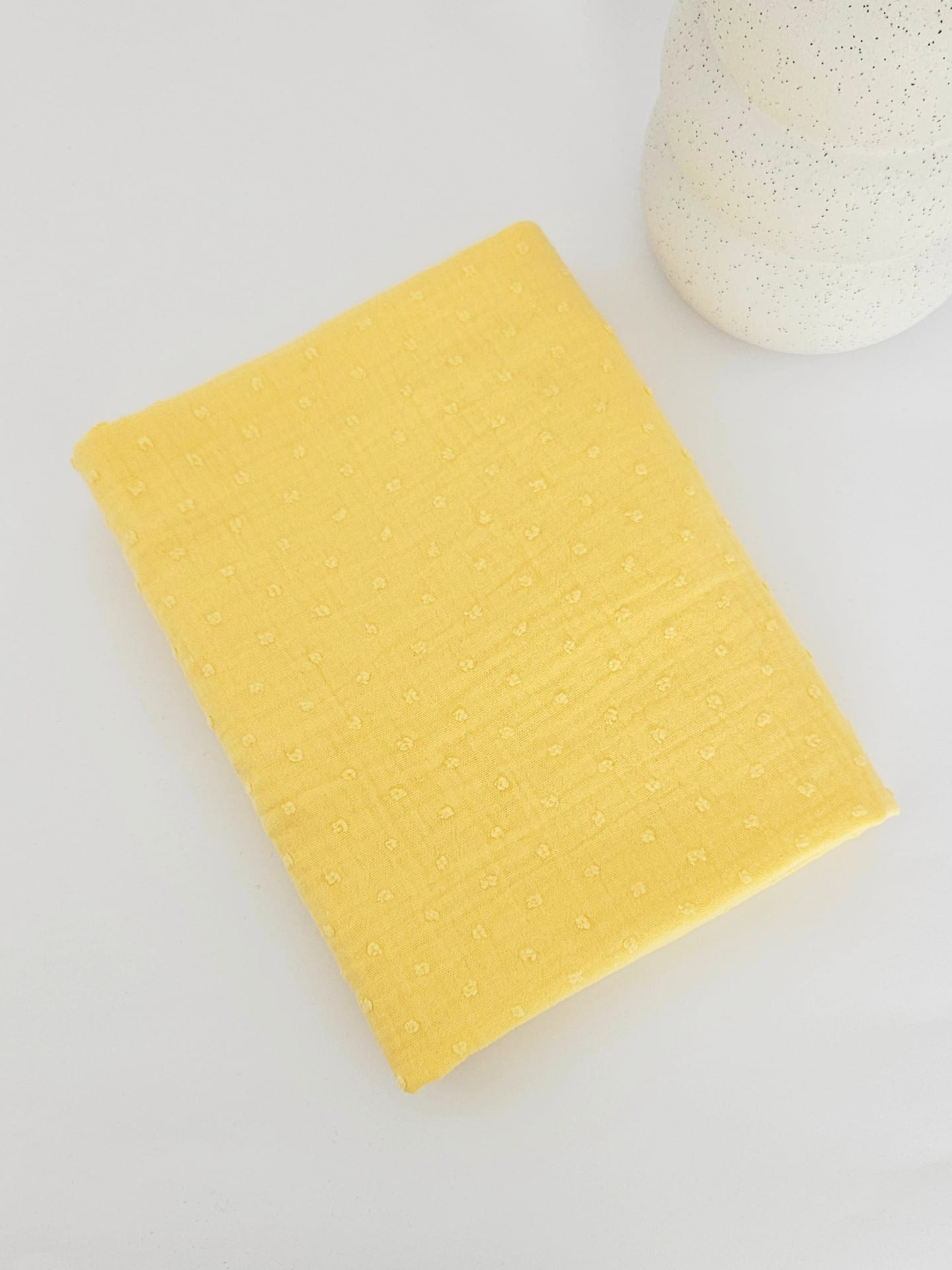 Muselina 40x60, Dobby Vanilla, bumbac 100% Oeko-Tex, realizata de Misina's Store – ideala pentru bebelusi