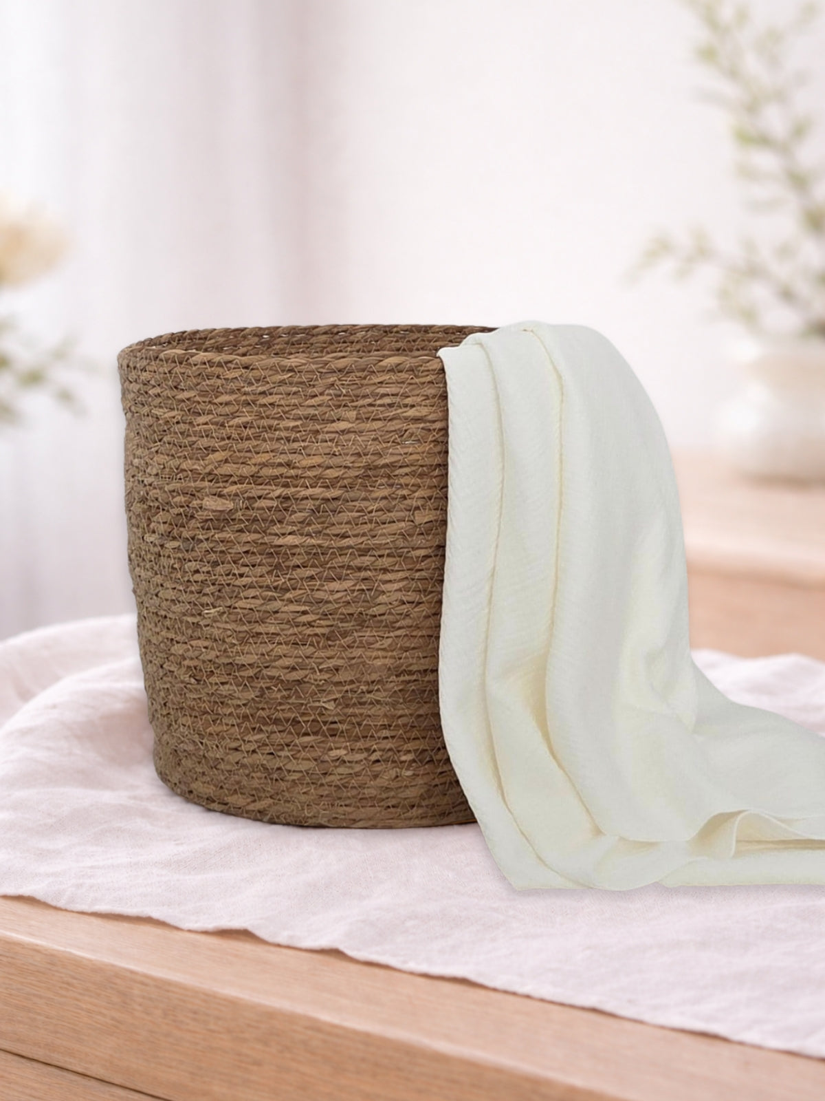 Muselina GOTS Organic din bumbac pentru bebelusi, culoare Off White