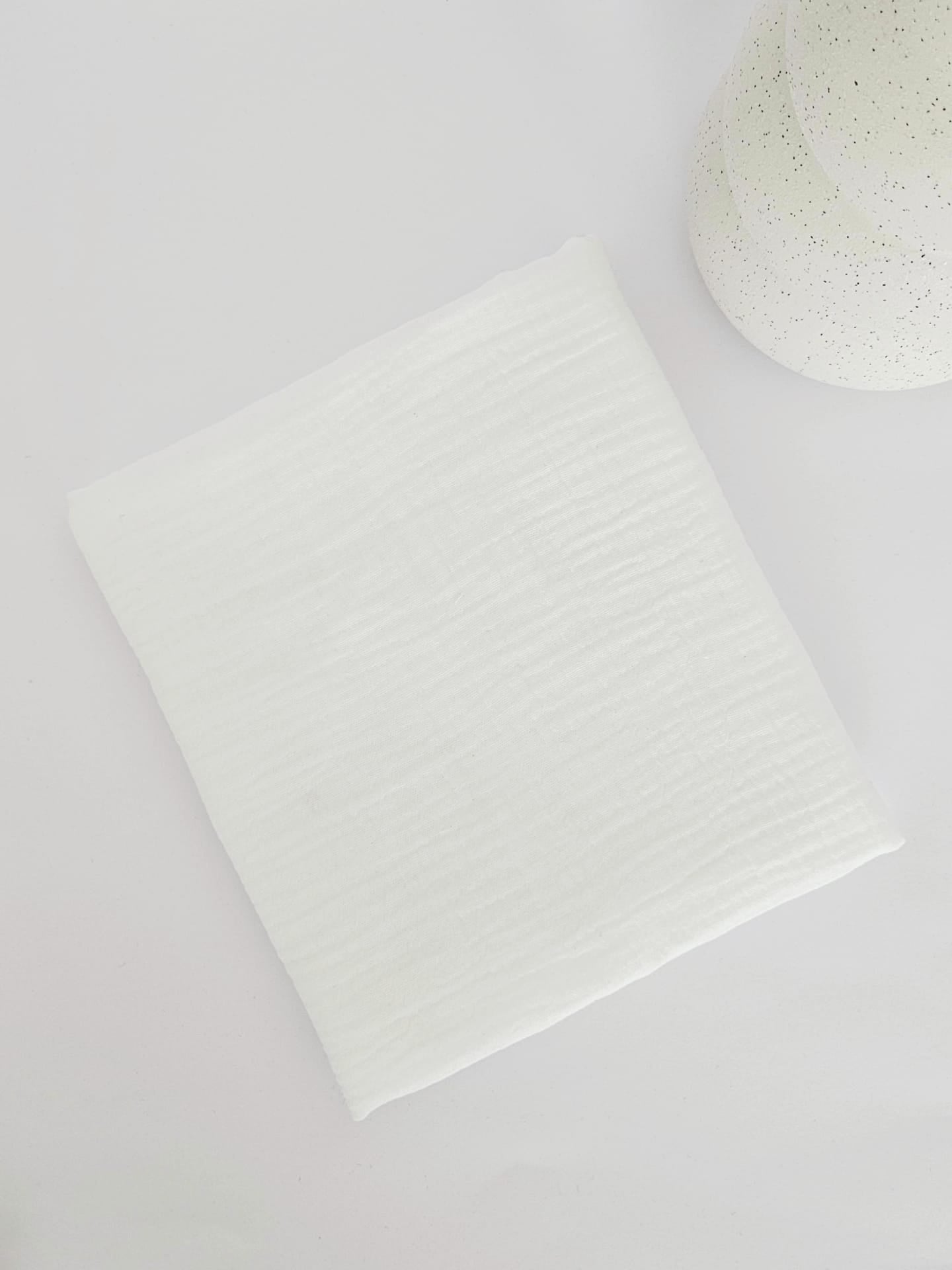 Muselina 40x60, White, bumbac 100% Oeko-Tex, realizata de Misina's Store – ideala pentru bebelusi