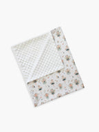 Paturica dubla pentru bebe din bumbac si Minky alb, model Little Fairies White
