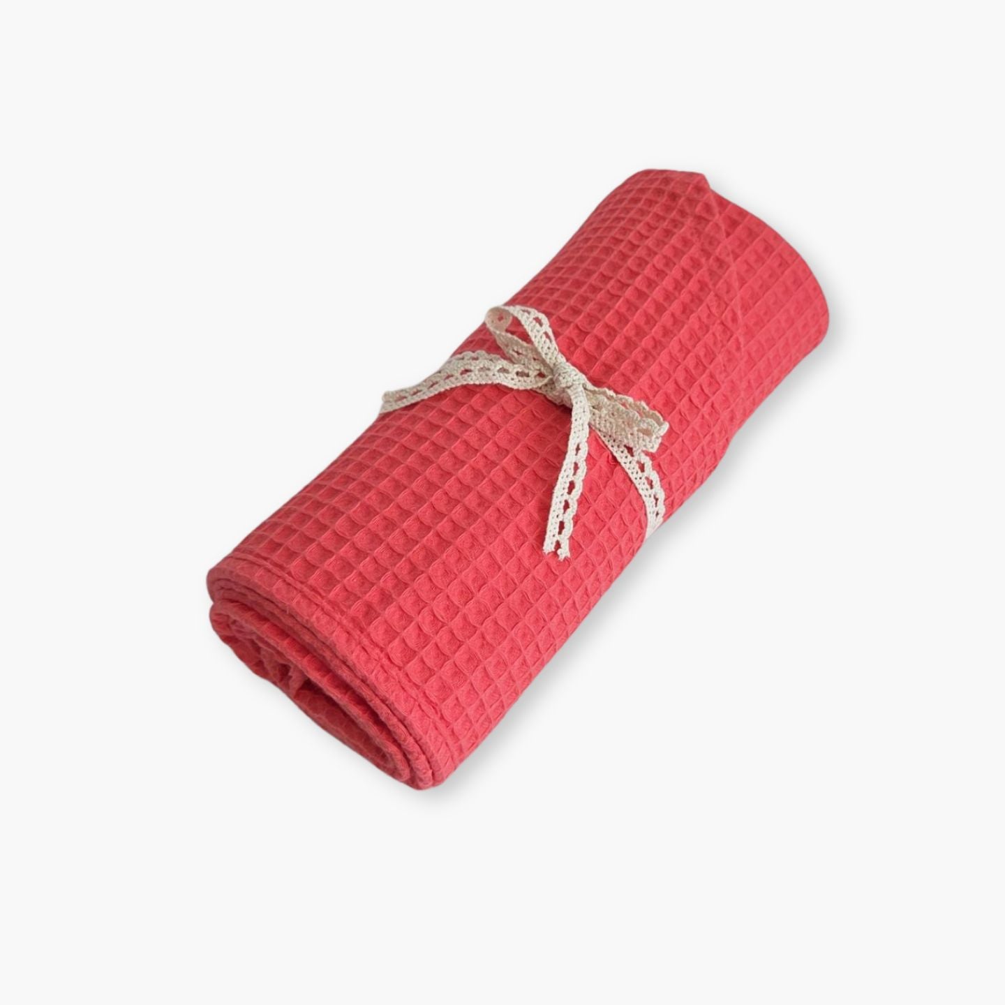 Prosop de baie din bumbac 100% waffle pentru bebelusi, culoare Pink