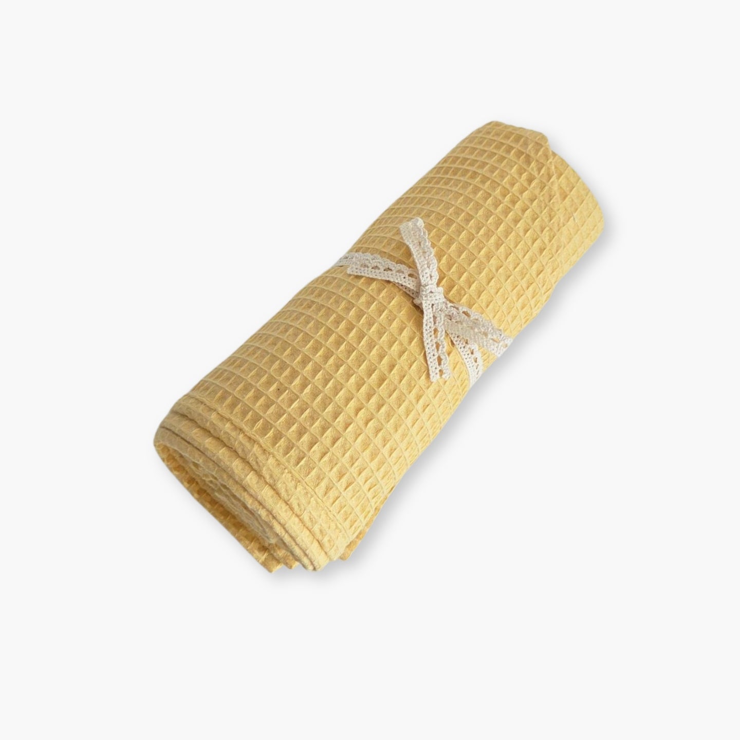 Prosop de baie din bumbac 100% waffle pentru bebelusi, culoare Vanilla