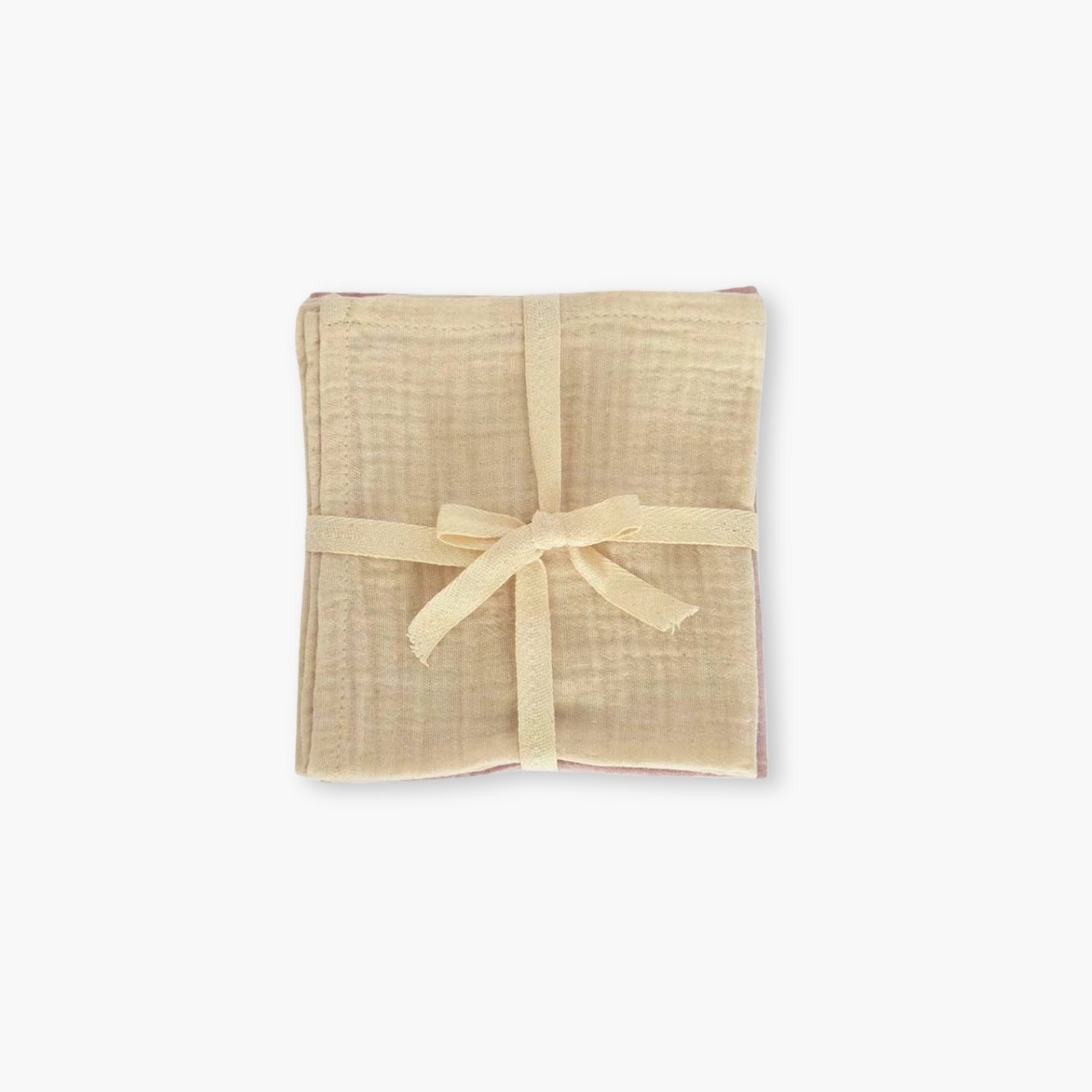 Set 3 prosoape muselina 25x25 pentru bebelusi ambalate cu panglica