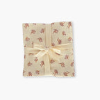 Set 3 prosoape muselina 35x35 pentru bebelusi ambalate cu panglica