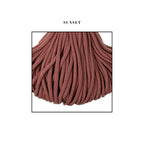 Fir textil de culoare sunset, gros si moale, ideal pentru cosuri crosetate premium pentru bebelusi. Textura densa si uniforma, potrivita pentru produse handmade de calitate.